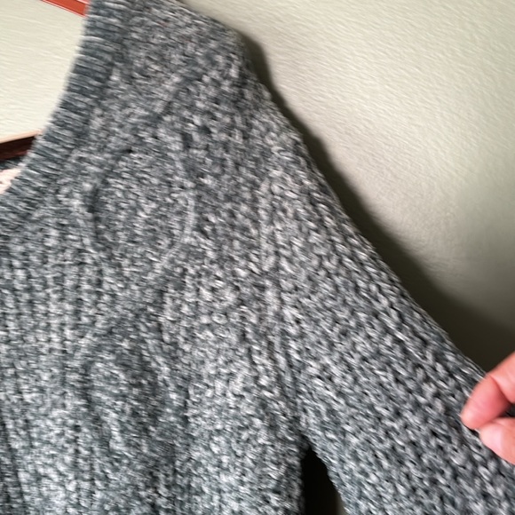 Women’s Sz M green Pol Anthropologie vneck chunky knit casual pullover sweater - Picture 6 of 9